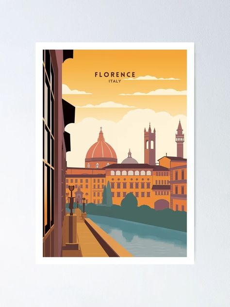 "Florence Italy Renaissance Splendor Travel Illustration" Poster for Sale by NeuralVibe | Redbubble Florence Illustration, Poster Illustration, Travel Illustration, Illustration Poster, Florence Italy, Travel Poster, Mask For Kids, Illustrations Posters, Travel Posters