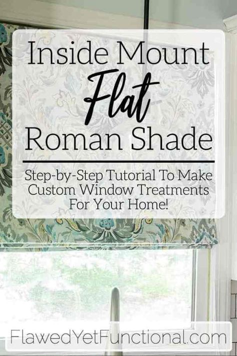 Learn how to make a custom-fit flat Roman shade for your home! With step-by-step instructions, you'll have this completed in no time! #diy #sewing #romanshade Inside Mount Roman Shade, Roman Blinds Diy, Diy Window Shades, Roman Shade Tutorial, Diy Roman Shades, Flat Roman Shade, Diy Window Treatments, Diy Blinds, Diy Shades