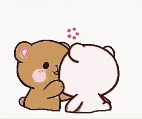 Cuddling Gif, Calin Gif, Milk And Mocha, Hug Gif, Bear Gif, Kiss Gif, Cute Hug, Animiertes Gif, Cute Kiss