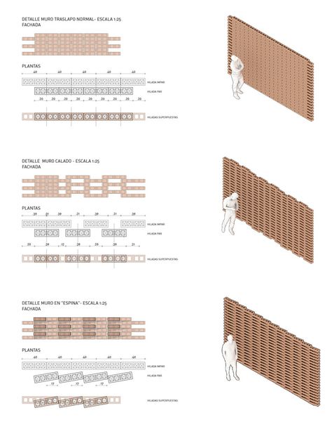 Gallery of El Recreo Kindergarten / DARP - 24 Social Housing Architecture, Detail Arsitektur, Brick Projects, Stone Wall Design, Cladding Design, Brick Cladding, Brick Detail, Facade Material, Brick Arch