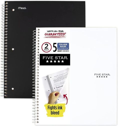 Five Star Notebook, College Ruled Paper, College Notebook, School Binder, College Classes, Ruled Paper, Ruled Notebook, School Notebooks, Gift Finder