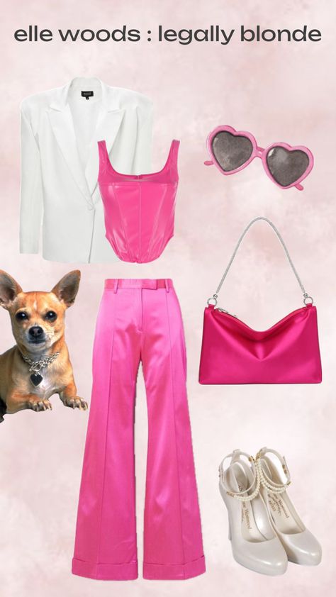 outfit based on legally blonde #outfit #summer #outfitinspo #vintage #vibes #movie #pink #legal #blonde #legallyblonde Legally Blonde Characters, Movie Fashion Inspiration, Blonde Outfits, Legally Blonde Outfits, Woods Outfit, Legally Blonde Musical, Pink Movies, Blonde Aesthetic, 2000s Pink