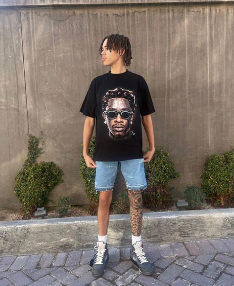 Summer Swag Outfits, Streetwear Outfit Ideas, Nba Outfit, Hype Clothing, Black Men Street Fashion, Streetwear Fits, Men Street Fashion, Dope Outfits For Guys, Street Style Outfits Men