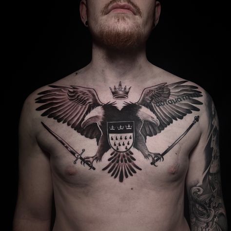 Double head eagle Double Eagle Tattoo, Double Headed Eagle Tattoo, Double Headed Eagle, Eagle Tattoo, Professional Tattoo, Tattoo Artists, Tattoo Ideas, Instagram Profile, Instagram Photos