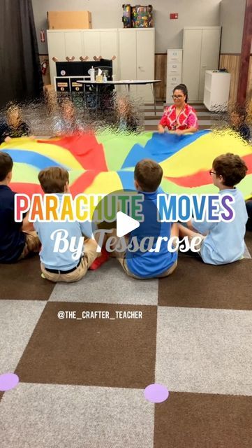 Lena Leon | Elementary Music Class Made Fun on Instagram: "Fun & Easy parachute activity for elementary students 👌🏻👍🏻✨ We did this during the first week back to school. Helped set up, talk about and practice expectations with this prop. 

Music: “Parachute Moves” by Tessarose / Spotify 

#elementarymusic #elementarymusicteacher #elementary #musicteacher #musicandmovement #musicclass #musicaymovimiento #backtoschool" Parachute Activities For Preschool, Elementary Music Class, Elementary Music Teacher, Music And Movement, Music Class, Elementary Music, First Week, Music Teacher, Fun Easy