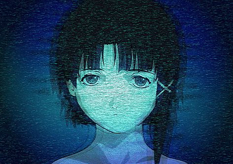 Serial Experiments Lain, Anime Character, A Girl, Gif, Hair, Anime, Blue