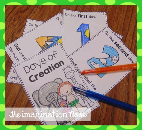 Classroom Freebies Too: Days of Creation Booklet Seven Days Of Creation, Creation Activities, 7 Days Of Creation, Creation Bible, Preschool Bible Lessons, Bible Story Crafts, Days Of Creation, Preschool Bible, Classroom Freebies