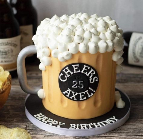 Cheers And Beers Cake, Beer Birthday Cake, Birthday Cake Beer, Birthday Beer Cake, Cheers To, Chocolate Beer, Cake Design For Men, Birthday Cake For Him, Beer Cake