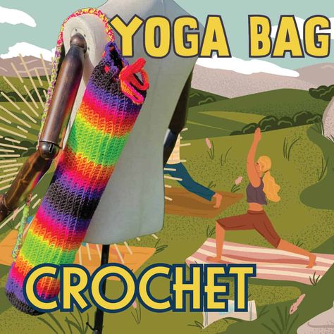 Crochet Yoga Mat Bag Pattern | The Crochet Crowd Crochet Yoga Mat Bag, Crochet Yoga Mat, Meditative Yoga, Yoga Bag Pattern, Yoga Mat Bag Pattern, Crochet Yoga, Tokyo Revengers Mikey, Yoga Mat Holder, The Crochet Crowd