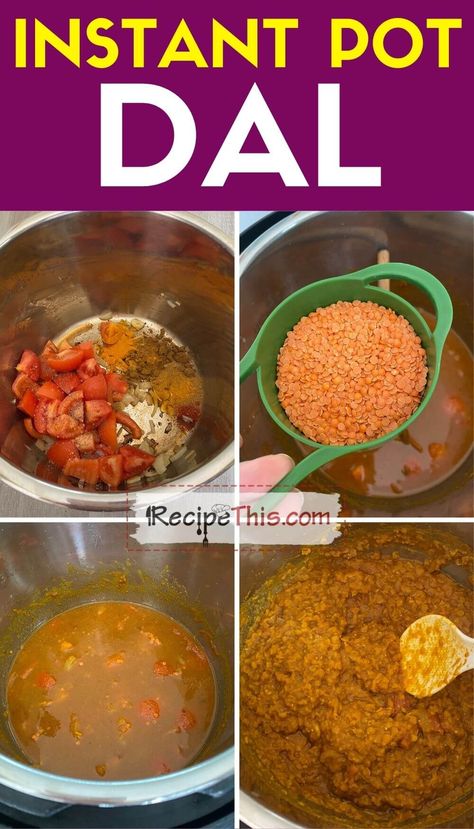 Instant Pot Dal, Lentils Instant Pot, Red Lentil Dahl, Best Instapot Recipes, Red Lentil Recipes, Dahl Recipe, Lentil Dahl, Pressure Cooking Recipes, Healthy Baked Chicken