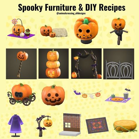 Animal Crossing Halloween, Spooky Lantern, Acnh Spooky, Furniture List, Animal Crossing Designs, Spooky Candy, Halloween Furniture, Spooky Food, Animal Crossing Memes