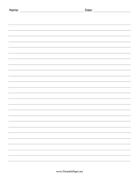 A space for a name and the date are provided at the top of this blank wide-ruled lined paper. Free to download and print Adventure Writing, Diary Paper, Writing Paper Template, Printable Graph Paper, Printable Lined Paper, Lined Writing Paper, Free Printable Stationery, Calligraphy Paper, Writing Paper Printable