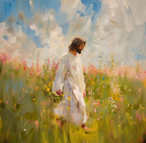 Kate Lee Lds Art, Lds Art Wallpaper, Lds Gospel Art, Jesus Painting Aesthetic, Jesus Painting Wallpaper, Christian Oil Paintings, Jesus Asthetic Picture, Book Of Mormon Wallpaper, Jesus Art Aesthetic