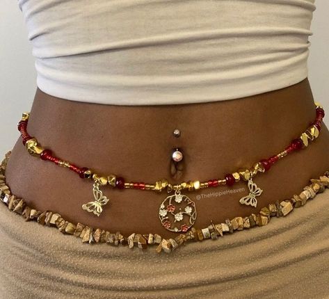 Waist Beads Inspiration, Waistbead Aesthetic, Body Jewelry Diy, Dope Jewelry Accessories, Waist Jewelry, Belly Jewelry, Waist Beads, Dope Jewelry, Maximalism