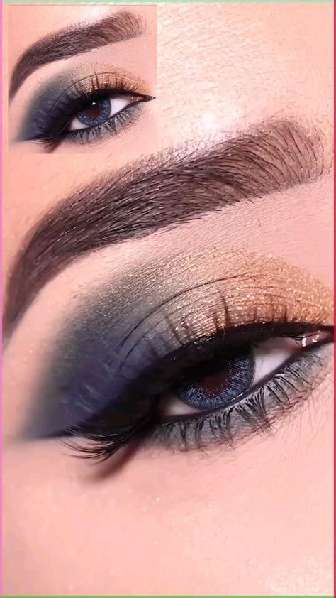 Double Shade Eye Makeup, Makeup Tutorial Eyeshadow Step By Step, Eye Makeup Green Eyes, Eye Shadowing Tutorial, Eye Makeup Videos, Blue Eyes Shades, Beginner Eye Makeup, Point Eyeliner, Eyeshadow Makeup Tutorial