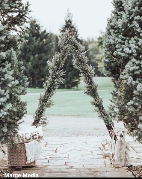 Outdoor Christmas Backdrop Ideas, Christmas Mini Sessions Triangle Arch, Triangle Arch Christmas Photoshoot, Christmas Triangle Arch, Christmas Set Up Photography Outdoors, Simple Christmas Minis Outdoor, Boho Christmas Mini Session, Christmas Arch Photoshoot, Outdoor Christmas Mini Sessions Set Up