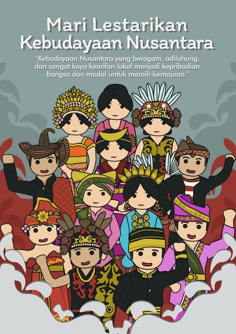 ajakan untuk melestarikan budaya Nusantara Poster Art Ideas, Doodle Animation, Interior Murals, Graphic Design Infographic, Indonesian Art, Art Poster Design, Up Book, Canva Design, Mural Art