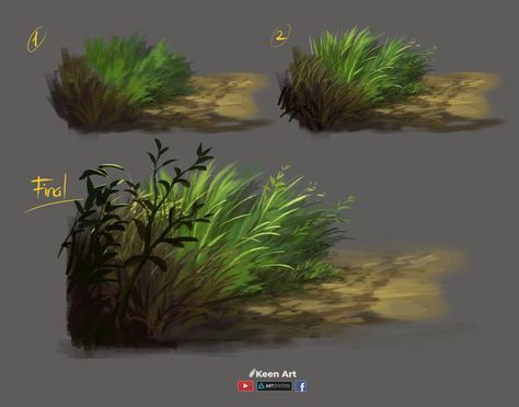 Grass Tutorial, Landscape Drawing Tutorial, Grass Painting, Concept Art Tutorial, Digital Art Beginner, Digital Painting Tutorials, Landscape Drawings, Follow My Instagram, Environment Concept Art