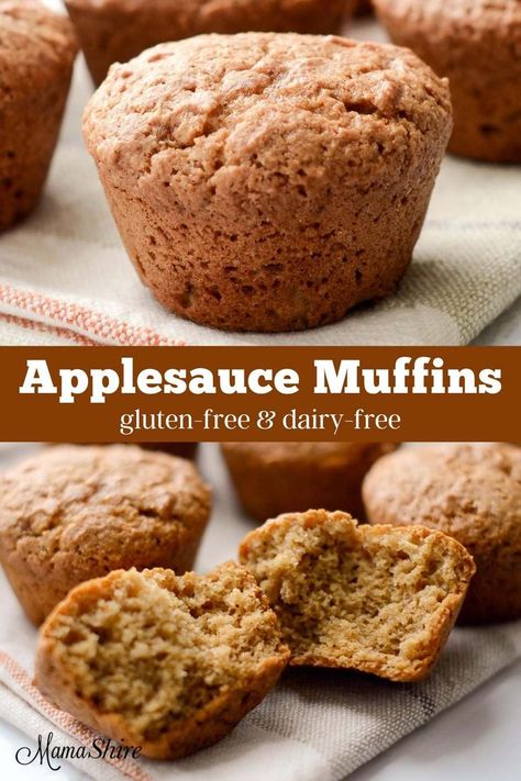 Gluten Free Applesauce Muffins, Applesauce Muffin Recipe, Dairy Free Baking, Applesauce Muffins, Gluten Free Recipes For Breakfast, Gluten And Dairy Free, Homemade Gluten Free, Gluten Free Muffins, The Homestead