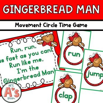 Circle time can be so much fun, but it's difficult to keep it interesting and engaging. This circle time game will help you do just that! Your preschool, pre-k, and kindergarten kiddos will love getting their wiggles out when they play this game!Save 25% when you buy my entire set of Gingerbread Man Circle Time Games!Save even more when you buy my giant bundle of circle time games for the entire year!This resource is easy to prep, and contains everything you need to play the game with your kiddo Gingerbread Curriculum Preschool, Gingerbread Movement Activities, Circle Time Christmas Ideas, Christmas Circle Time Activities Preschool, Gingerbread Gross Motor Activity, Gingerbread Man Games Preschool, Gingerbread Man Lesson Plans Preschool, Holiday Theme Preschool Activities, Gingerbread Man Toddler Activities