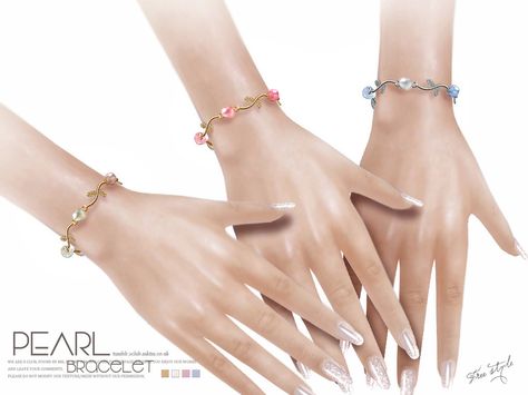 The Pearl  bracelet for female  sims,  4 colors inside.  Found in TSR Category 'Sims 4 Female Bracelets' Sims 4 Nails, Female Sims, Pelo Sims, Sims 4 Dresses, Sims 4 Characters, The Sims 4 Download, Sims 4 Toddler, Sims Four, Sims4 Clothes