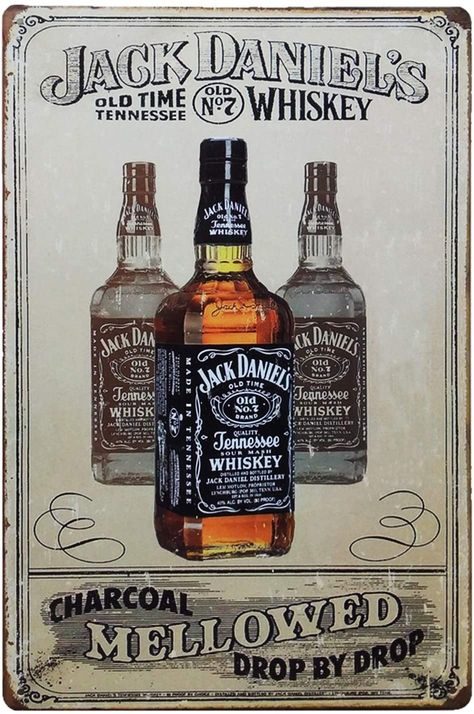 Jack Daniels Wallpaper, Jack Daniels Label, Whiskey Wall, Miniature Bar, Jack Daniels Distillery, House Decals, Vintage Tin Signs, Bottle Lamp, Jim Beam