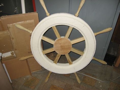 Make A Pirate Ship, Pirate Ship Wheel, Pirate Ideas, Ship Helm, Pirate Props, Pirate Room, Ships Wheel, Pirate Halloween, Pirate Birthday Party