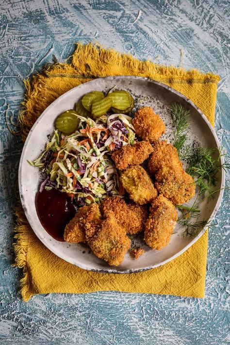 Fun- Breaded goujons with slaw | W Stevenson & Sons Ltd Kitchen Roll, Frying Oil, Plain Flour, Spring Onion, Bbq Sauce, Bread Crumbs, Chicken Wings, Carrots, Bread