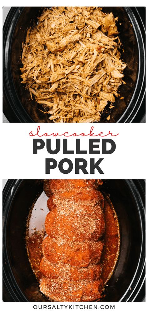 Shredded Pork Crockpot, Oven Pulled Pork, Pulled Pork Tenderloin, Pulled Pork Crock, Slow Cooker Pulled Pork Recipe, Crockpot Pulled Pork Bbq, Pork Dry Rubs, Bbq Pulled Pork Slow Cooker, Pulled Pork Recipe Slow Cooker