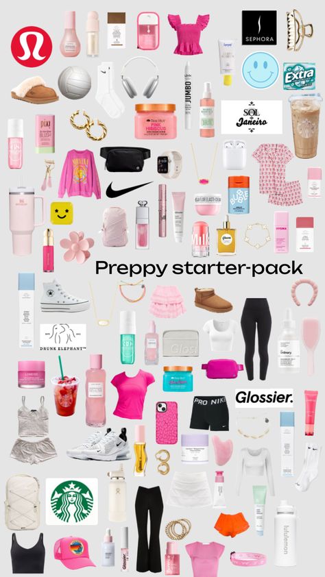 more like the mega boss preppy but still cute Preppy Starter Pack, Preppy Inspiration, Holiday Packing, All Nike Shoes, Perfect Skin Care Routine, Cute Birthday Gift, Trendy Outfits For Teens, Dream Gift, Cute Preppy Outfits