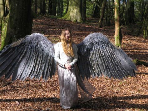 Person With Wings, People With Wings, Grey Angel Wings, Wings Photography, Epic Costumes, I Am Her, Dream Pictures, I Believe In Angels, Wings Drawing