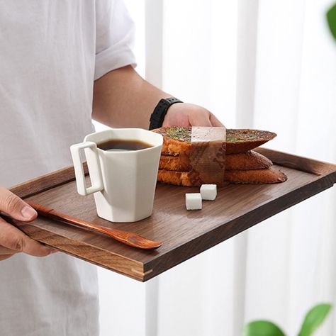 PRICES MAY VARY. ♥ 𝐍𝐎𝐑𝐓𝐇 𝐀𝐌𝐄𝐑𝐈𝐂𝐀𝐍 𝐖𝐀𝐋𝐍𝐔𝐓 𝐖𝐎𝐎𝐃: All of our serving trays are handcrafted from premium American black walnut wood. As trays, they are heavy, strong, durable and practical in daily life, while as handicrafts, they can be used as home decoration with their elegant and decorative appearance, and even have collection value. ♥ 𝐒𝐏𝐄𝐂𝐈𝐀𝐋 𝐍𝐎 𝐃𝐄𝐀𝐃 𝐒𝐏𝐀𝐂𝐄 𝐃𝐄𝐒𝐈𝐆𝐍: It leaves no space for dust, with this design, cleaning is a breeze. Just wipe it cle Wood Serving Trays, Server Tray, Natural Wood Decor, Coffee Tray, Product Styling, Fruit Arrangements, Black Walnut Wood, Dead Space, Food Tray