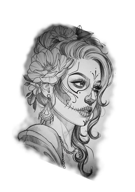 Catrina Drawing, Tattoo Crane, Arm Quote Tattoos, Girl Tattoo Ideas, Art Chicano, Chicano Tattoos Sleeve, Quote Tattoos Girls, Catrina Tattoo, Skull Girl Tattoo