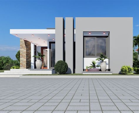 3d Elevation Design, Single Floor House Design, Modern Bungalow House Design, Bungalow Style House, 3d Elevation, Small House Front Design, Modern Small House Design, Best Modern House Design, Modern Bungalow House