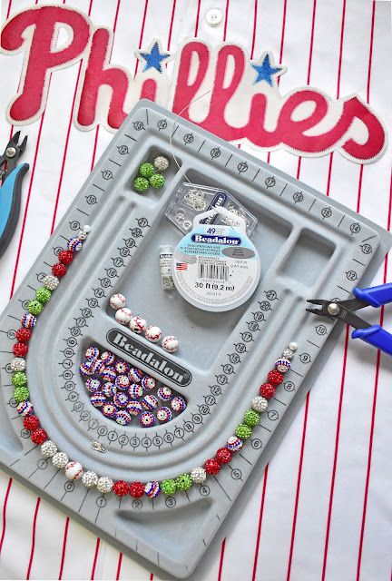 It's baseball fever in the Beadalon office! Baseball Necklace Diy, Baseball Fundraiser, Baseball Jewelry, Ice Necklace, Baseball Necklace, Baseball Crafts, How To Make Crystals, Baseball Diamond, Boy Diy