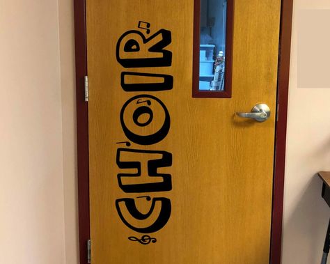 Music Classroom Door, Choir Classroom, Back To School Door, Choir Room, Choir Teacher, School Decal, School Doors, Door Decals, Wall Vinyl