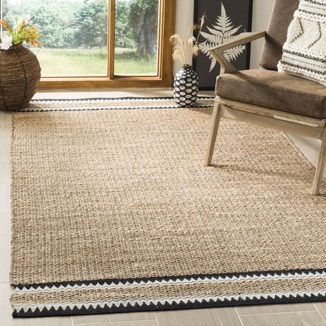 You'll love the Framingham Hand-Woven Natural Area Rug at Wayfair - Great Deals on all Rugs products with Free Shipping on most stuff, even the big stuff. Frida Art, Braided Area Rugs, Flatweave Area Rug, Natural Area Rugs, Natural Fiber Rugs, Well Decor, Black Area Rugs, Rug Natural, Striped Rug