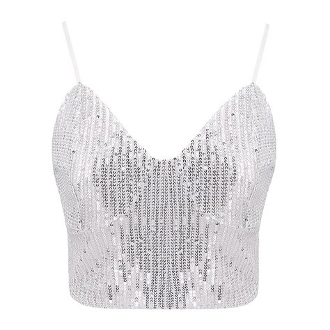 Silver Tank Top, Sparkly Crop Tops, Sparkly Tank Top, Silver Sequin Top, Cocktail Party Outfit, Top Spaghetti Strap, Black Leather Mini Skirt, Taylor Swift Tour Outfits, Fiesta Outfit