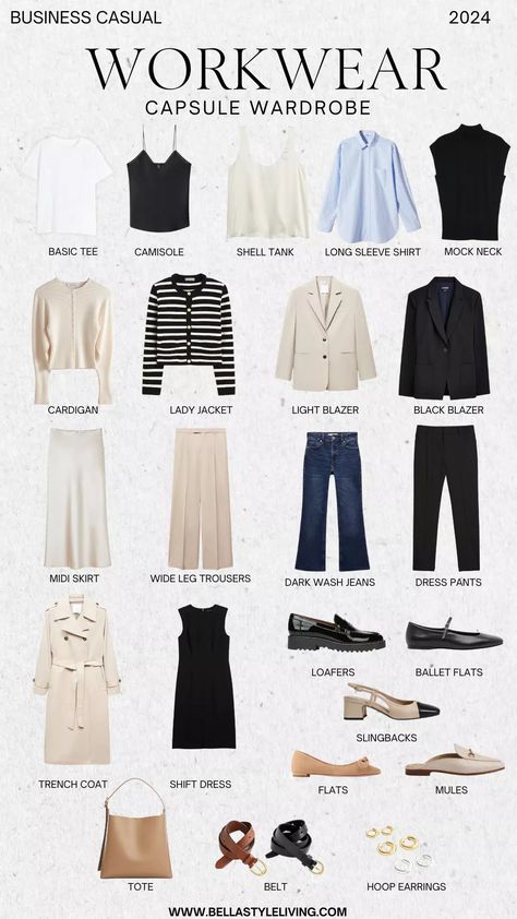 Business Casual Capsule Wardrobe, Business Casual Capsule, Autumn Capsule Wardrobe, Casual Capsule Wardrobe, Workwear Capsule Wardrobe, Capsule Wardrobe Women, Light Blazer, Capsule Wardrobe Work, Office Wardrobe