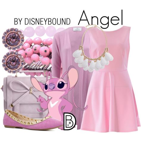 "Angel" by leslieakay on Polyvore Stitch Disneybound, Disneybound Ideas, Disney Character Outfits, Disney Bound Outfits Casual, Disneybound Outfits, Disney Clothing, Disney Themed Outfits, Cute Disney Outfits, Disney Inspired Fashion