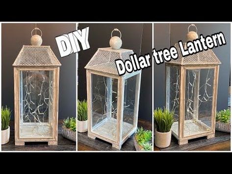 DIY/ DOLLAR TREE LANTERN / HOME DECOR - YouTube | Diy dollar tree decor, Tree lanterns, Dollar store decor Dollar Tree Lantern, Lantern Home Decor, Tree Lantern, Tree Lanterns, Dollar Store Diy Projects, Lantern Ideas, Diy Tree, Diy Dollar Tree Decor, Diy Lanterns