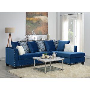 Chaise Blue, Chaise Velvet, Blue Sofas, Blue Sectional, Velvet Sectional, Sofa Chaise, Sectional Sofa Couch, Chic Living Room, Family Room Decorating