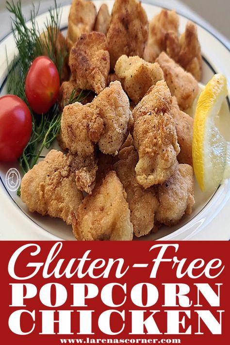 Gluten-Free Popcorn Chicken Recipe is a crispy classic and vintage kids favorite often served in schools. Perfect for even the pickiest eater. #glutenfreechickenrecipe #glutenfree #popcornchicken Healthy Fried Chicken Recipes, Whole Chicken Wings, Chicken Starters, Easy Kids Recipes, Paleo Comfort Food, Healthy Fried Chicken, Vegan Key Lime, Gluten Free Popcorn, Chicken Starter