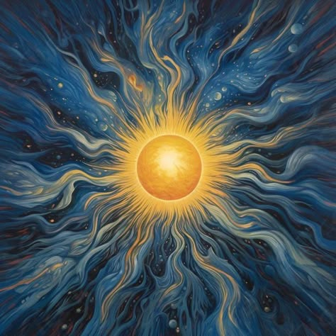 Sun Painting, Wall Decor Abstract, Bright Sun, Canvas Wall Hanging, Meditation Art, Sun Art, Beautiful Dark Art, Inspirational Artwork, Mystical Art