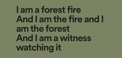 Forest Fire Quotes, I Am A Forest Fire Mitski, Quotes About Fire, Mitski Quotes, The Last Man On Earth, Forest Fire, Pretty Lyrics, Literally Me, Pretty Words