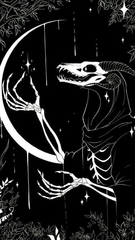 A Dragon, The Moon, Trees, Moon, Black And White, Stars, White, Black, Art