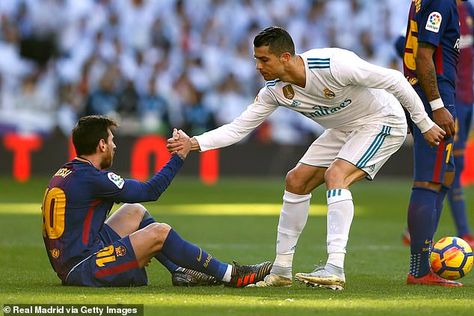 Sergio Ramos hails Cristiano Ronaldo and Lionel Messi's dominance of Ballon d'Or | Daily Mail Online Ronaldo Champions League, Messi Art, Cr7 Vs Messi, Messi Vs Ronaldo, Cristiano Jr, Messi Vs, Soccer Workouts, Messi And Ronaldo, Cristiano Ronaldo 7