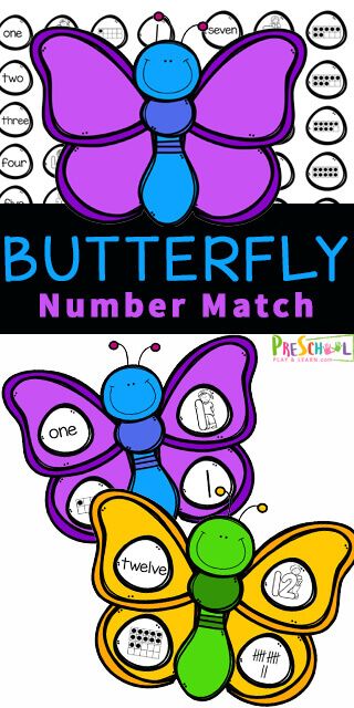 🌼 FREE Printable Flower Worksheets for Preschool and Kindergarten Insect Centers, Preschool Butterfly Activities, Butterfly Math Activities, Counting Activities For Preschoolers, Number Activities Preschool, Preschool Spring, Butterflies Activities, Printable Butterfly, Number Sense Activities