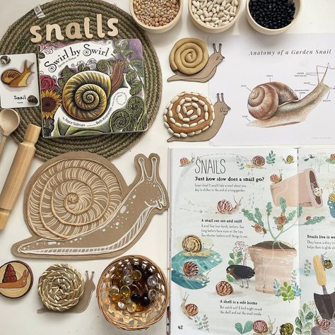 Snail Projects For Kids, Snails Eyfs Activities, Preschool Science Units, Snail Activities For Kids, Montessori Arts And Crafts, Snail Activities For Preschool, Snail Crafts For Kids, Snails Preschool, Snail Crafts