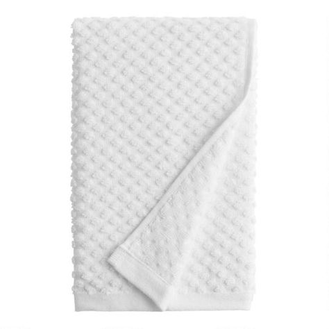 White Sculpted Dot Dione Hand Towel | World Market White Hand Towels, Hand Towels Bathroom, Cost Plus World Market, Christmas Shop, Towel Collection, White Hand, Dots Design, Decor Bathroom, Dream Rooms